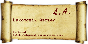 Lakomcsik Aszter névjegykártya